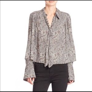 [Free People] Snakeskin modern muse blouse